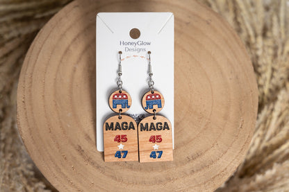MAGA Earrings - Trump 2024 - Patriotic Earrings