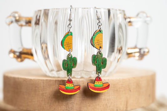 Cinco De Mayo Dangle Earrings- Fiesta Earrings