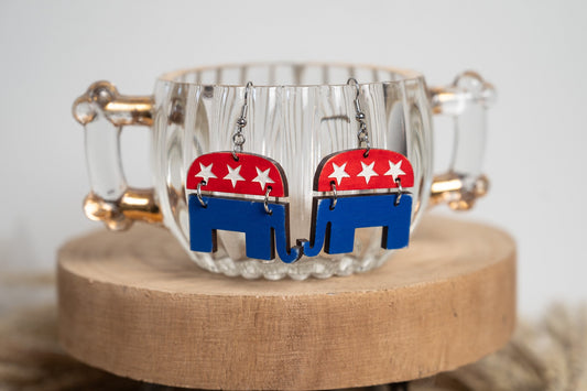 Republican Elephant Earrings