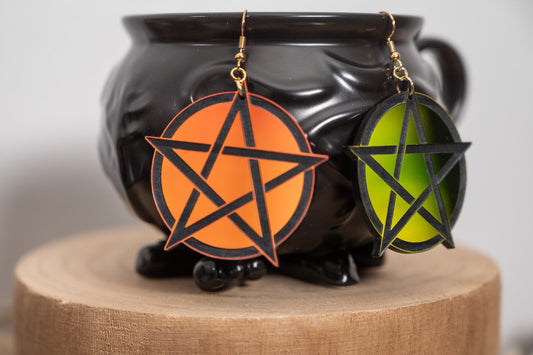 Pentagram Star Earrings-Witch Earrings-Halloween Earrings