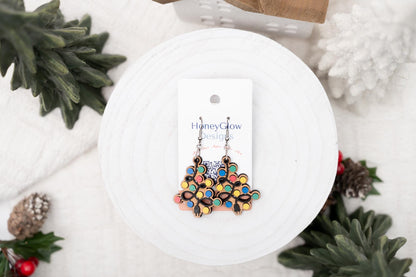 Tree Lights Earrings - Fun Christmas Tree Earrings - Christmas Dangle Earrings