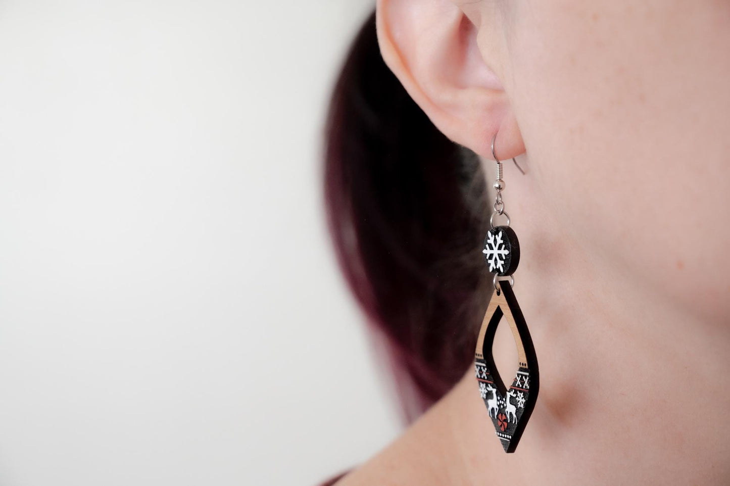 Christmas Reindeer Earrings - Fun Christmas Earrings - Holiday Winter Earrings