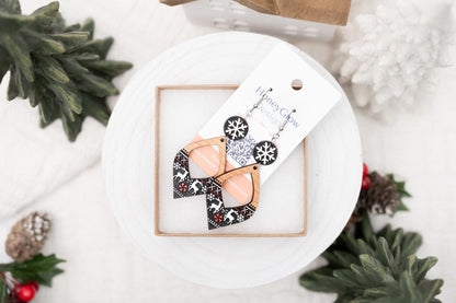 Christmas Reindeer Earrings - Fun Christmas Earrings - Holiday Winter Earrings