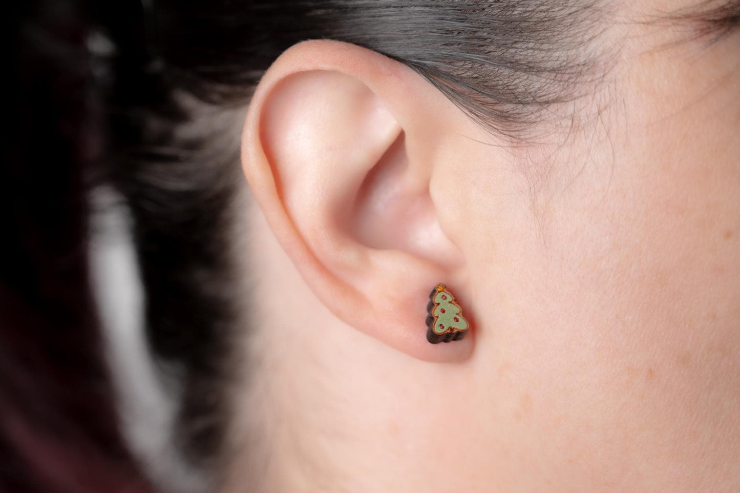 Christmas Tree Stud Earrings - Simple Christmas Studs - Christmas Earrings Gift for Her