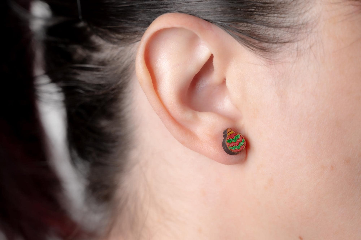 Christmas Ornament Stud Earrings - Holiday Winter Earrings Studs - Christmas Earrings Gift for Mom and Daughter