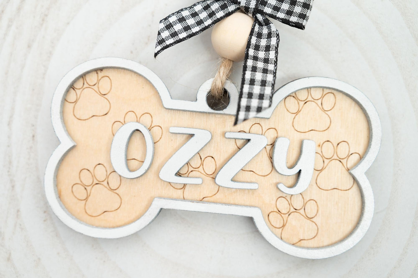 Personalized Pet Name Ornament - Dog Bone Christmas Ornament - Custom Gift Tag for Pets
