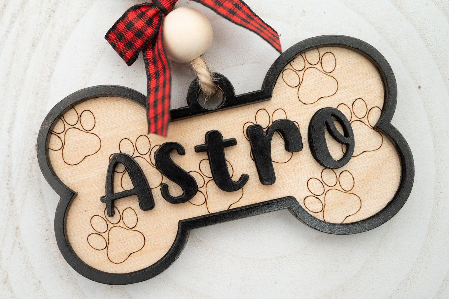 Personalized Pet Name Ornament - Dog Bone Christmas Ornament - Custom Gift Tag for Pets