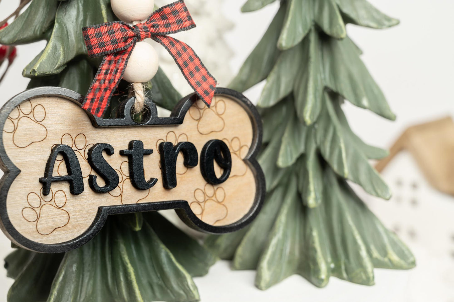 Personalized Pet Name Ornament - Dog Bone Christmas Ornament - Custom Gift Tag for Pets