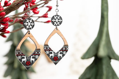 Christmas Reindeer Earrings - Fun Christmas Earrings - Holiday Winter Earrings