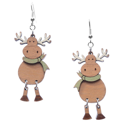 Moose Earrings - Christmas Moose Earrings - Christmas Dangle Earrings