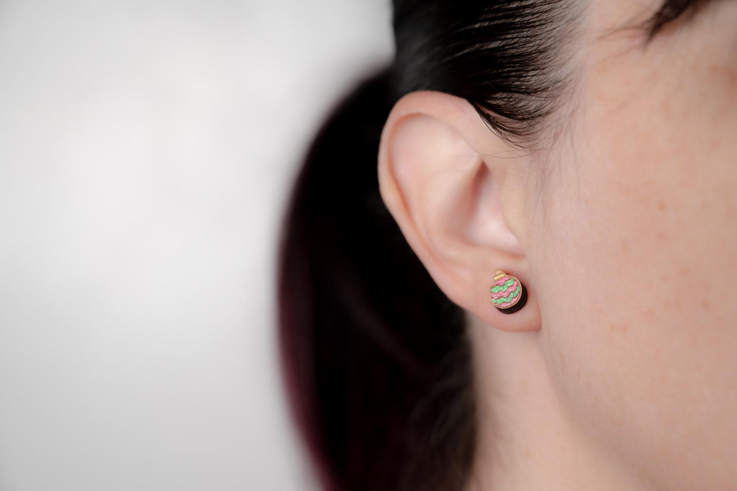 Christmas Ornament Stud Earrings - Holiday Winter Earrings Studs - Christmas Earrings Gift for Mom and Daughter