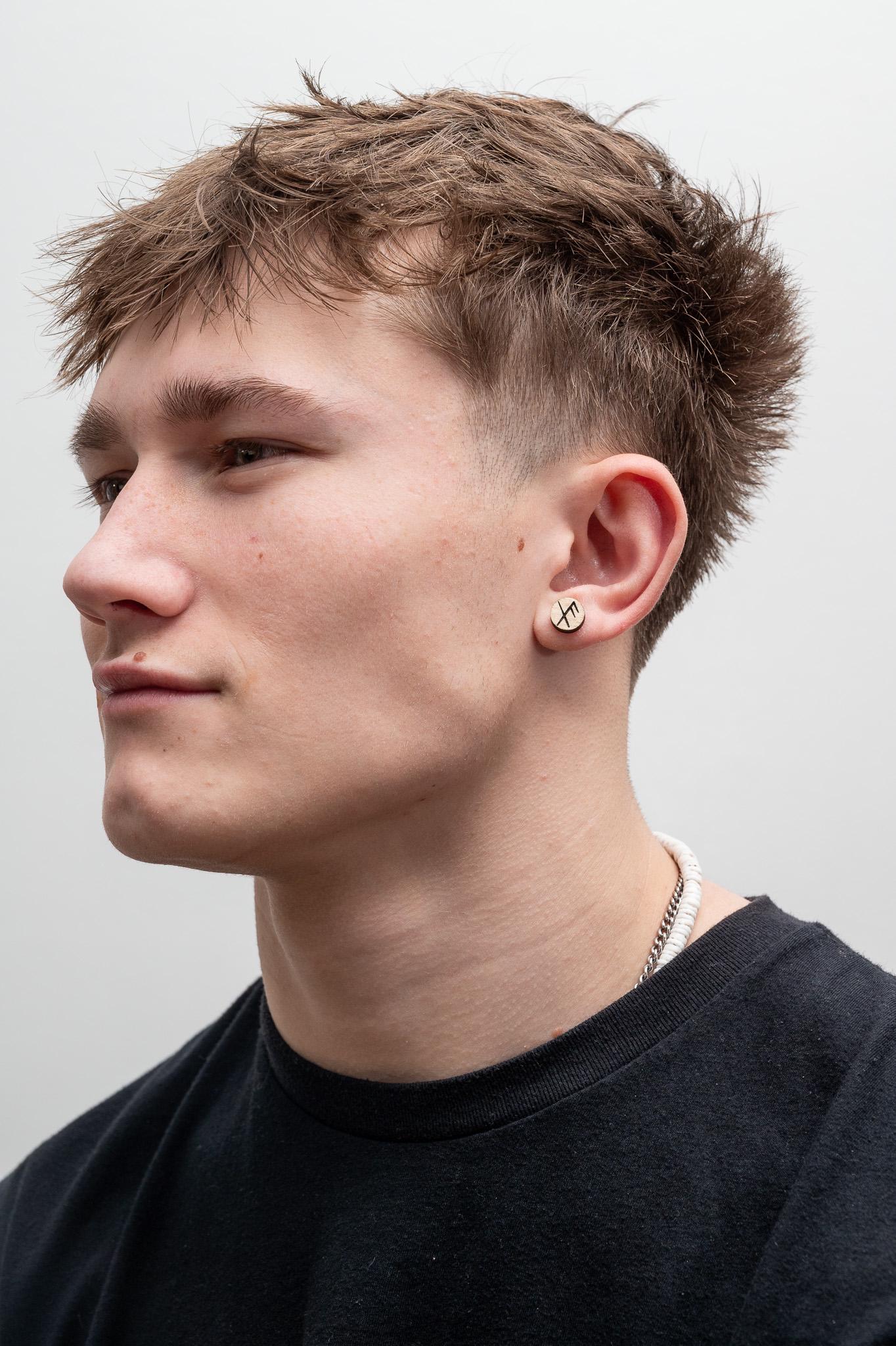 Mens Earrings Viking Runes Earrings for Men Unique Stud Earrings Fathers Day Gifts for Boyfriend