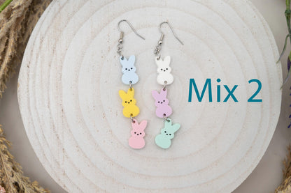 Pastel Easter Peep Earrings-Easter Earrings-Womens Easter Earrings