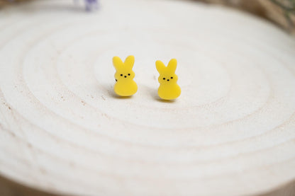 Pastel Easter Peep Stud Earrings- Easter Earrings- Bunny Peep studs for kids