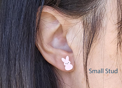Pastel Easter Peep Stud Earrings- Easter Earrings- Bunny Peep studs for kids