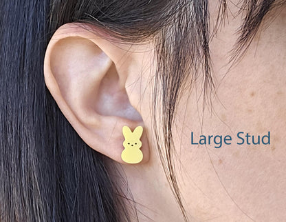 Pastel Easter Peep Stud Earrings- Easter Earrings- Bunny Peep studs for kids