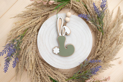 Personalized Wooden Easter Basket Tag: Bunny Ears Initial
