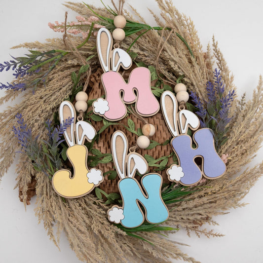 Personalized Easter Basket Tags Custom Letter Tag for Easter Baskets Bunny Gift Tag for Kids