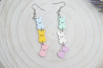 Pastel Easter Peep Earrings-Easter Earrings-Womens Easter Earrings