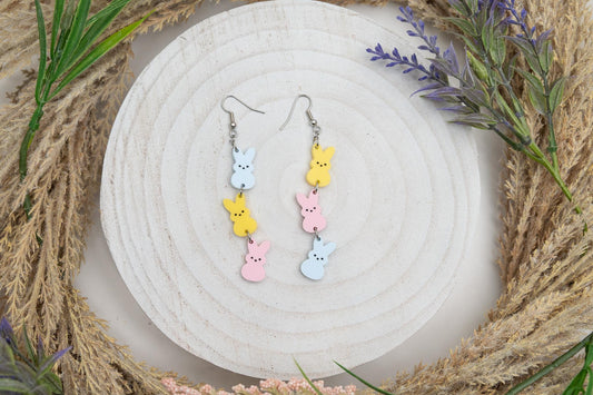 Pastel Easter Peep Earrings-Easter Earrings-Womens Easter Earrings