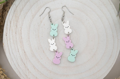 Pastel Easter Peep Earrings-Easter Earrings-Womens Easter Earrings
