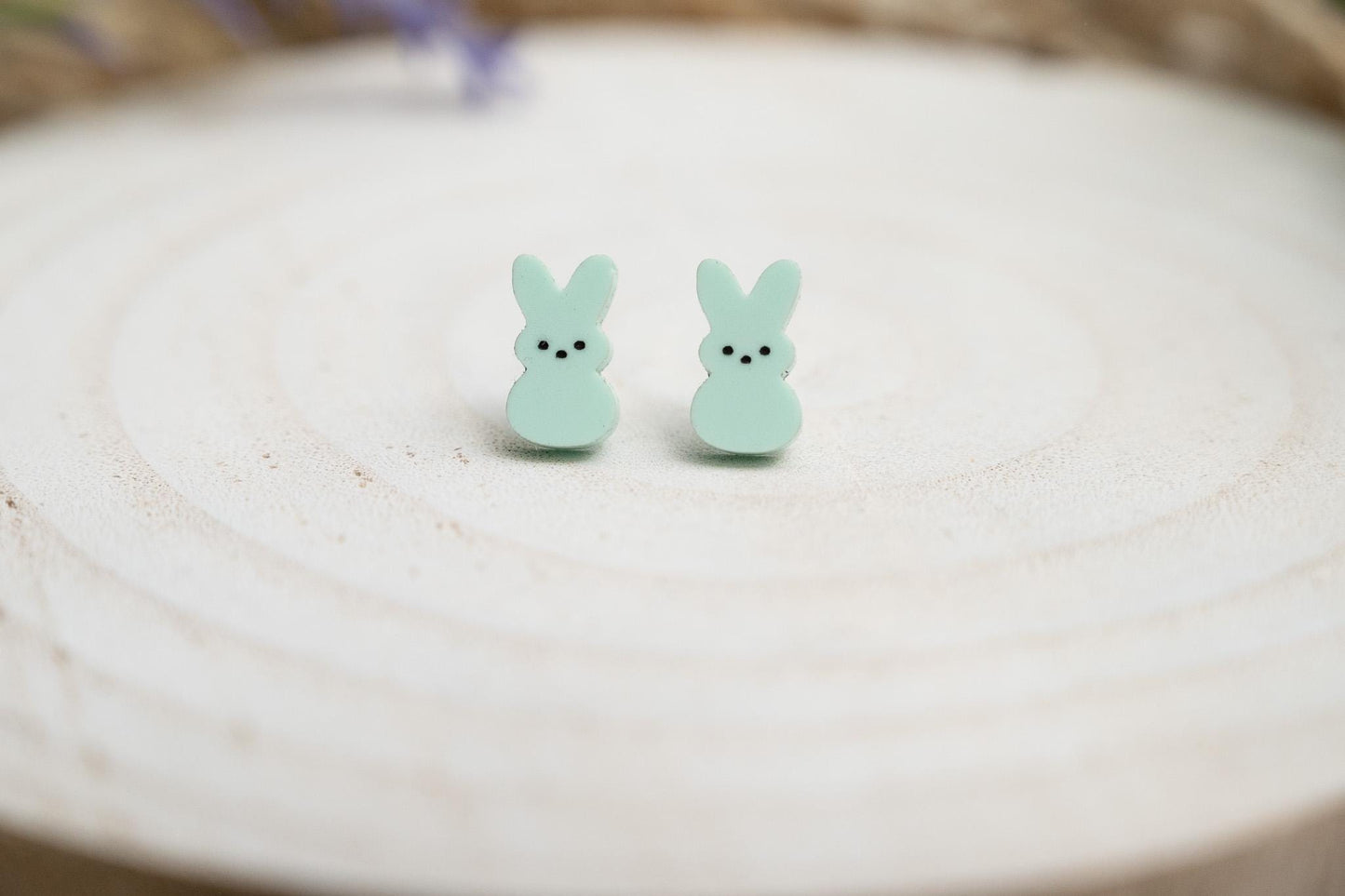 Pastel Easter Peep Stud Earrings- Easter Earrings- Bunny Peep studs for kids
