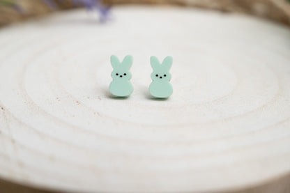 Pastel Easter Peep Stud Earrings- Easter Earrings- Bunny Peep studs for kids