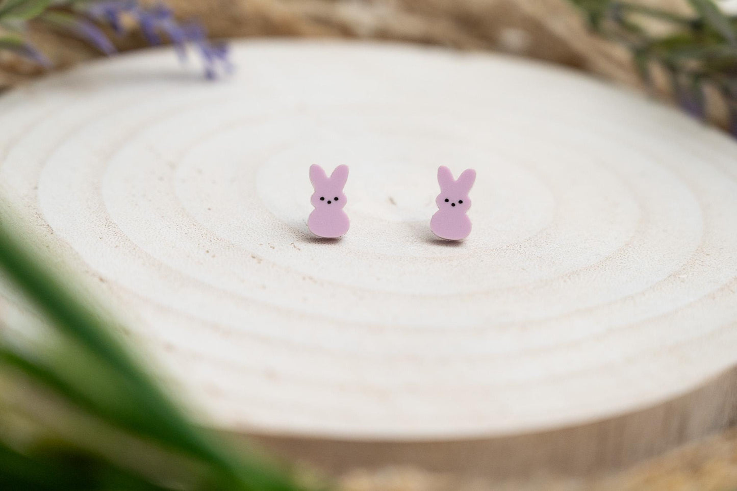 Pastel Easter Peep Stud Earrings- Easter Earrings- Bunny Peep studs for kids
