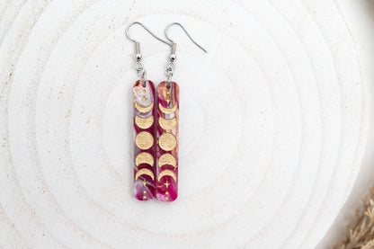 Moonphase Rectangle Earrings for Women Celestial Earrings