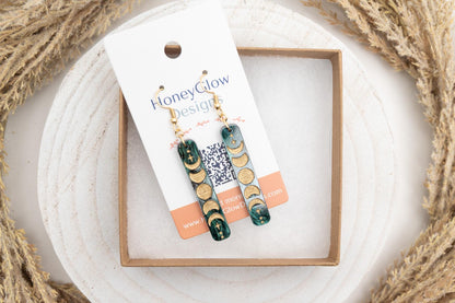 Moonphase Rectangle Earrings for Women Celestial Earrings