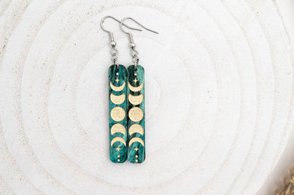 Moonphase Rectangle Earrings for Women Celestial Earrings