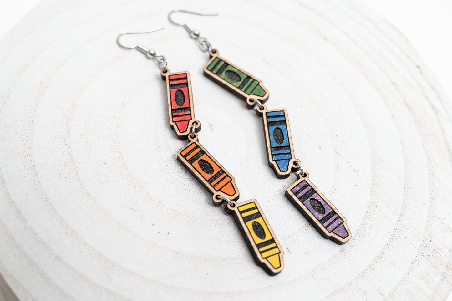 Crayon Dangle Earrings for Teachers