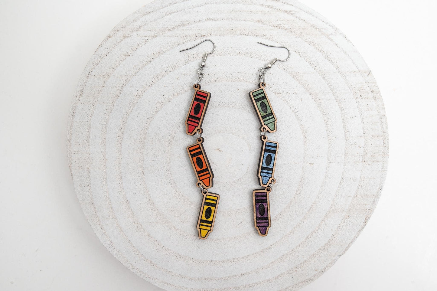 Crayon Dangle Earrings for Teachers