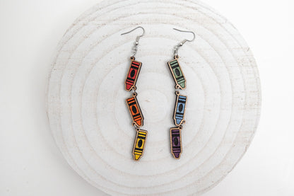 Crayon Dangle Earrings for Teachers