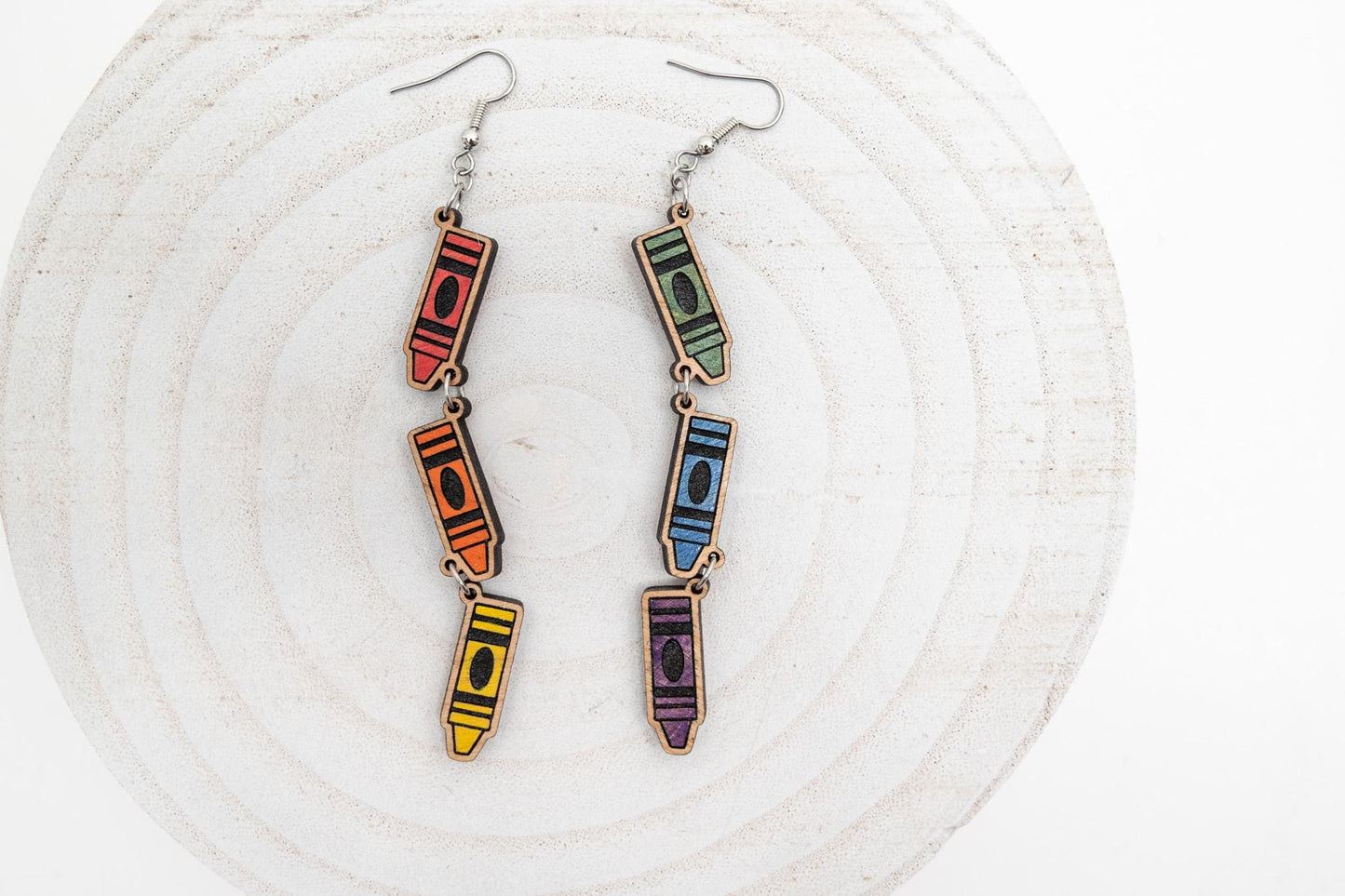 Crayon Dangle Earrings for Teachers