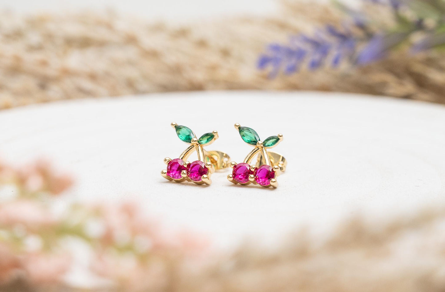 Cute Cherry Stud Earrings