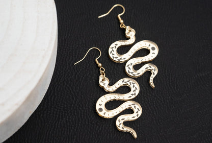 Snake Moon Phase Earrings: Celestial Serpent Jewelry