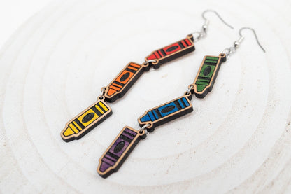 Crayon Dangle Earrings for Teachers