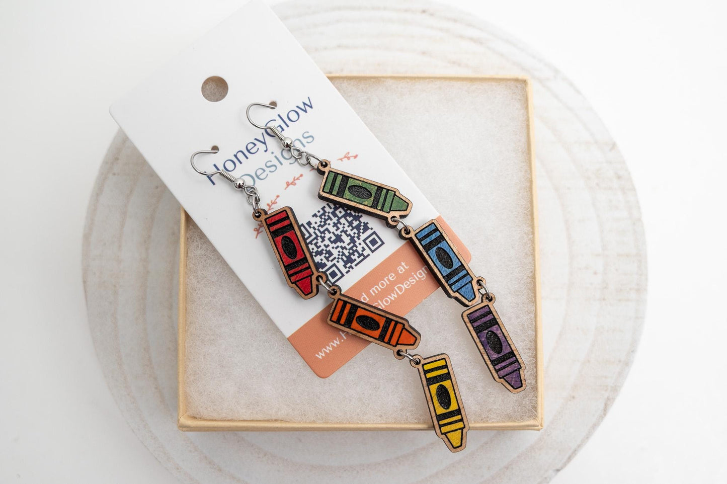 Crayon Dangle Earrings for Teachers
