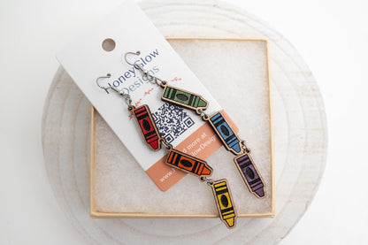 Crayon Dangle Earrings for Teachers