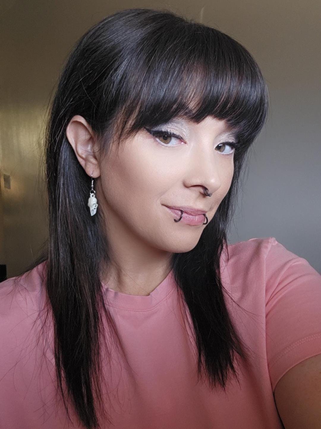 Resin Raven Skull Earrings: Hand-Painted Beaks, Surgical Steel Hooks