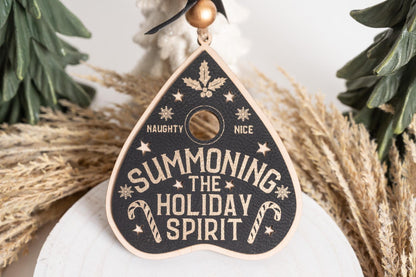 Set of Summoning The Hoiday Spirit Ouija Planchette Christmas Ornament
