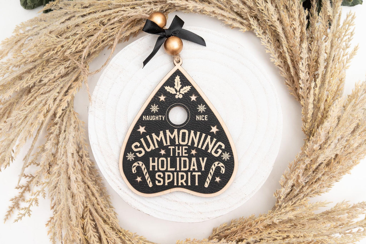 Set of Summoning The Hoiday Spirit Ouija Planchette Christmas Ornament