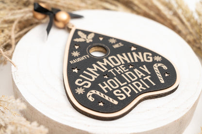Set of Summoning The Hoiday Spirit Ouija Planchette Christmas Ornament