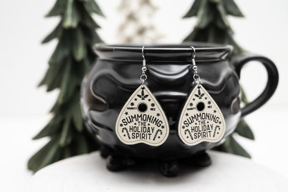 Summoning The Holiday Spirit Earrings-Gothic Holiday Earrings