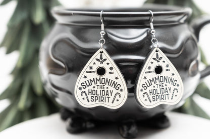 Summoning The Holiday Spirit Earrings-Gothic Holiday Earrings