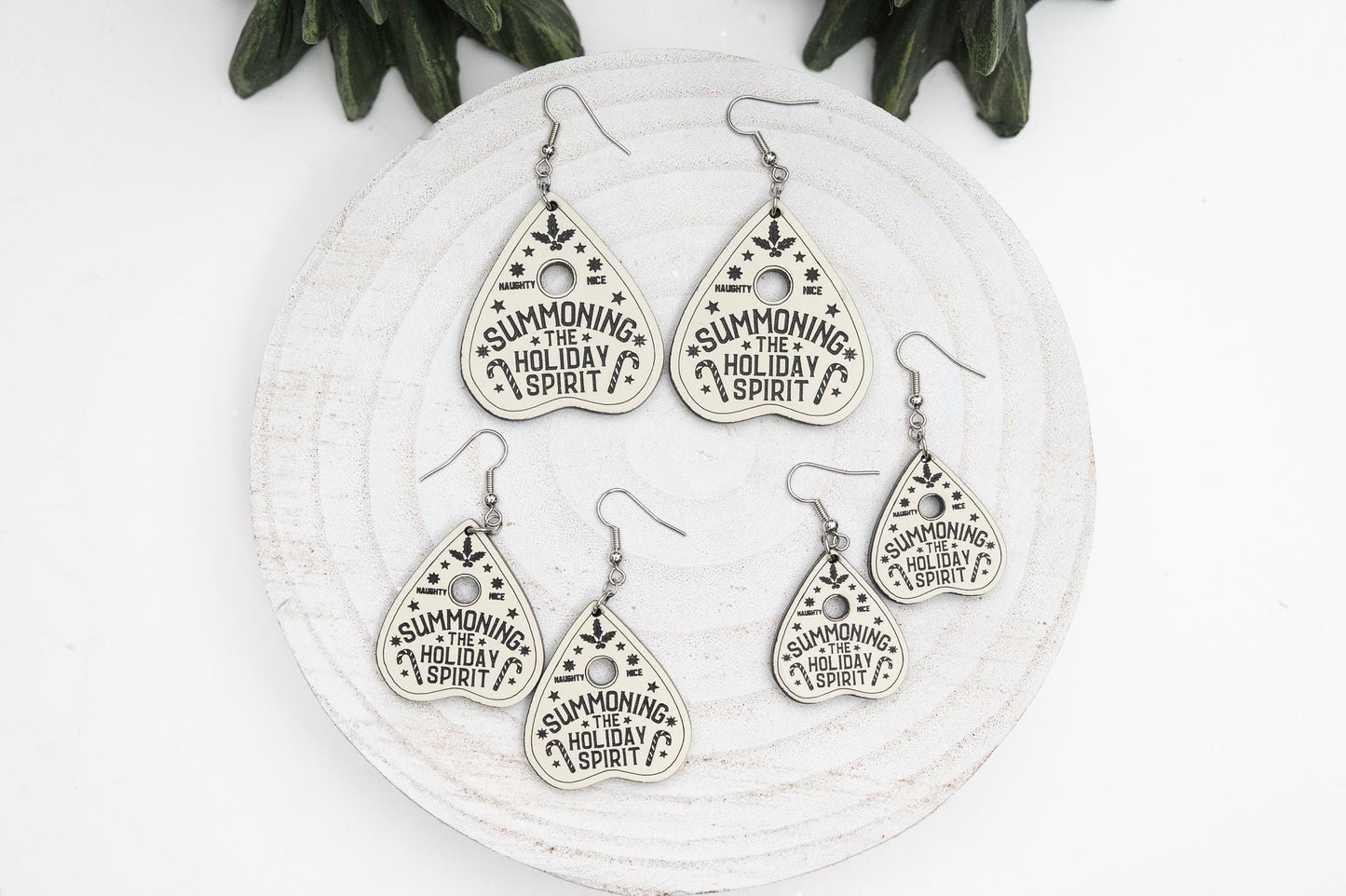 Summoning The Holiday Spirit Earrings-Gothic Holiday Earrings