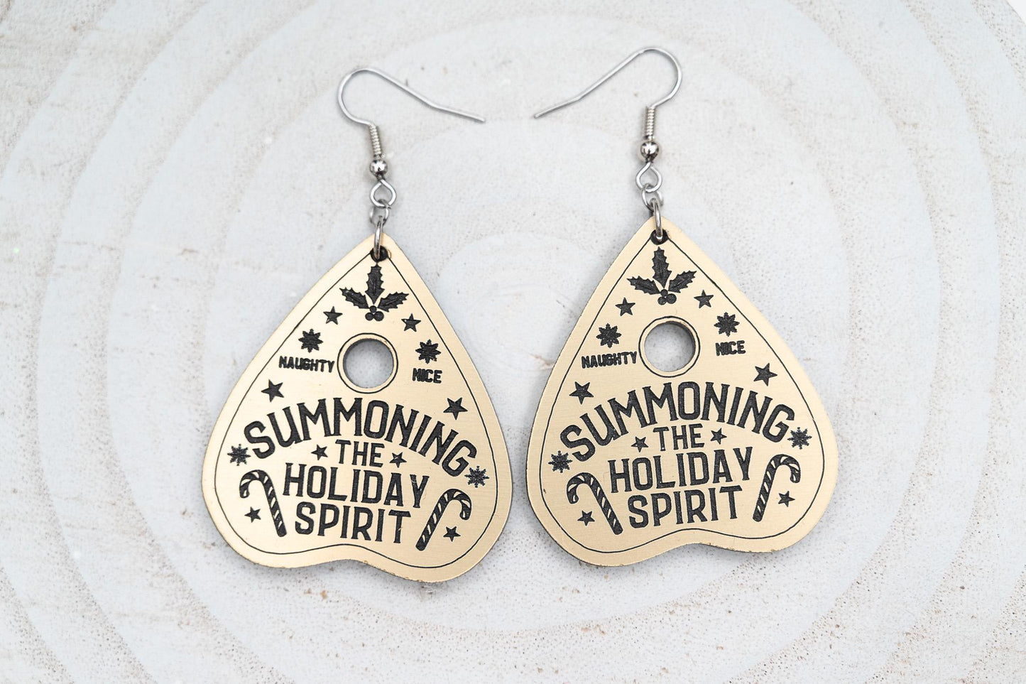 Summoning The Holiday Spirit Earrings-Gothic Holiday Earrings