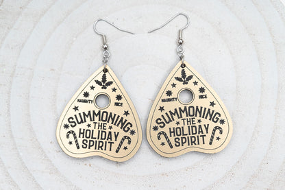 Summoning The Holiday Spirit Earrings-Gothic Holiday Earrings