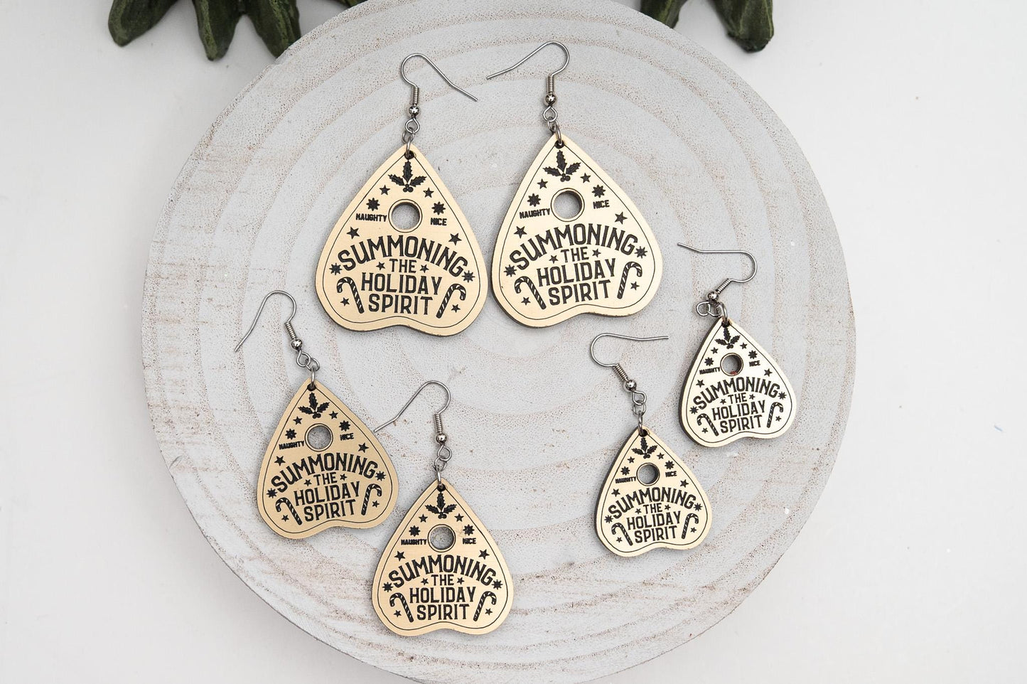 Summoning The Holiday Spirit Earrings-Gothic Holiday Earrings